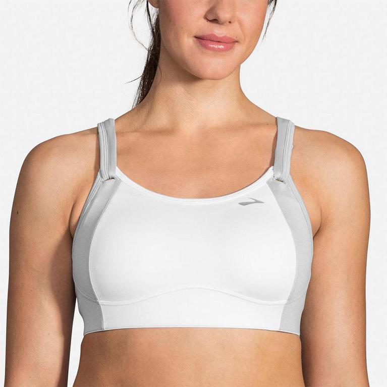 Brooks Fiona Sports Running Bra - Women's - White (42815-ESOA)